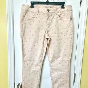 American Eagle pants pink with dots jegging super stretch size 14 new